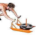 VEVOR Weight Training Pull Sled, Fitness Strength Speed Training Sled with Handle, Steel Power Sled Workout Equipment for Athletic Exercise & Speed Improvement, Suitable for 1"&2" Weight Plate, Orange