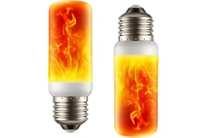 rongzhouyu Flammen Glühbirne E27 Flammeneffekt Licht, Flackernde Licht Effekt 3W LED Außenleuchte Flackerlicht für Halloween Haus Garten Bar Party Hochzeit Restaurant Valentinstag Deko(2 pcs mini)