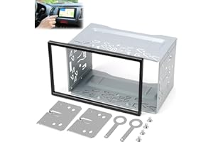 LPZMPZ 2 Marco de Montaje Doble Din 7 Pulgadas Panel Radio para Coche Marco de Montaje Doble Din Soporte Universal Compartimento de Montaje Din 2 Cage Set Compatible con Vw Jetta Skoda Golf Passat Pol