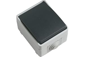 Amig - Interruptor Simple de Sobreponer Mod.3621 Estanco IP54 de Voltaje Máximo 230 V - Pulsador Anti Humedad Apto para Exteriores e Interiores - Ideal para Terrazas, Jardines, Garajes o Trasteros