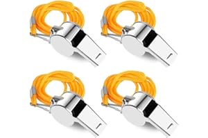 Fezf 4 silbatos deportivos con cuerda, ideal para oficiales, entrenadores y árbitros, silbato