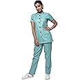UNIFORM CRAFT Cotton Twill Nurse Uniforms - Ideal for Medical Scrubs for Women | Scrub Suit for Women | Scrub Suit for Nurses | Hospital Uniform, NT11 Forest Green_L