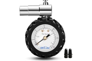 GODESON Medidor de presión de neumáticos de bicicleta de montaña, medidor de presión de neumáticos de válvula Presta con rango de alivio de presión de aire de bicicleta a 0-30 PSI/0-2 BAR