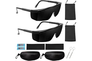 Thapncow Gafas láser de 2 piezas, gafas de seguridad láser IPL 190-2000 nm con estuche rígido, gafas láser profesionales para tratamiento de depilación, operadores de belleza láser