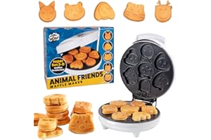 CUCINAPRO Waffle Wow! Animal Mini Waffle Maker- Make 7 Different Shaped Pancakes for Easter Morning- Includes a Cat Dog Reindeer & More- Electric Nonstick Waffler Iron, Pan Cake Cooker Makes Fun Breakfast