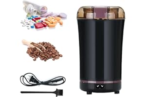 GOUBIANCEN Multifunctional Electric Pill Crusher Grinder- Grind The Medicine and Vitamin or Coffee Beans Tablets of Different Sizes into Fine Powder-Grinder for Feeding Tubes, Children or Pets (Black)