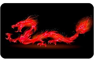 Silent Monsters Mouse Mat Small 10 x 8 inches / 24 x 20 cm, Red Dragon, Lasercut Edges, washable & rollable Mouse Pad, Gaming Home Office Mousemat, Mousepad non-slip & quiet, Desk Mat