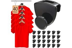 Latoxcaa Hangers Space Saving 40Pcs, Upgrade 40Lb(Max) Heavy Duty Hanger Hooks Space Saver, Space Saving Hangers for Clothes Hanger Connector Hooks, Plastic Clothes Hanger for Closet Organizer, Black