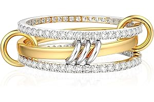 BAIPAIBAI Bague Argent 925 Femme Coeur Réglable Plaqué Or 18K Empilables Alliance de Fiançailles Promesse Mariage