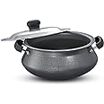 Prestige 5 litres Omega Select Plus Non-Stick Handi | 3 Layer Non-Stick Coating |Black | Stainless Steel Lid | Scratch Resistant | Sturdy Handles