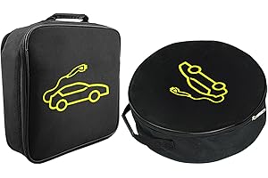 BAVOKON Borsa Di Trasporto Per Cavi Di Avvio Per Veicoli Elettrici,Ignifugo,EV Cavo Borse Di Immagazzinaggio Auto Elettrico Caso Per Cavo EV Di Ricarica Cavi E Caricabatterie Portatile EV, 2 pezzi., 1