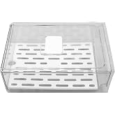 Fridge Organizer, Removable Transparent Storage Box with Drip Tray, Fruit Food Container for Home Kitchen (L 30 x 20 x 11 cm)