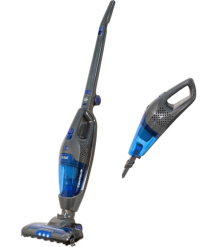 Kenmore DS1020, 2 in 1-Aspiratore per scopa senza fili, luce a LED, con controllo di potenza a 2 velocità, per pavimenti, tappeti e peli di animali, colore: grigio/blu, 0.6L