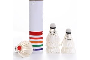 CRESBEL Palle da badminton da 12 pezzi: palline da volano in piuma d'oca, palline da badminton veloci per allenamento e badminton da competizione, set di volani per colpire giovani giocatori indoor e outdoor