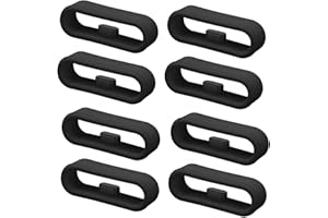 TIRYNS 8 Piezas Retenedor Correa Reloj, Soporte para Correa de Reloj Trabilla Reloj Silicona Anillos de Silicona de Sujeción de Reloj para Garmin Vivoactive 3, Fenix 5s, Vivomove, Forerunner (Negro)