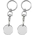 Junsasi 2pcs UK Trolley Coin Keyring Set Shopping Trolley Token Keyrings Cart Trolley Locker Key Trolly Shopping New £1 Coin Shape 12 Sided for Leisure Centre Supernarket Gym