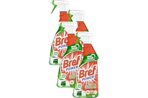 Bref Power gegen Fett und Eingebranntes, Fettlöser, (4er Pack 4 x 750 ml) Sprühflasche, für Küche, Kamin und Ofen