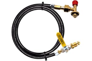 DN AUTOGAS PARTS Set di ricarica per bombola di gas da campeggio GPL con adattatori GPL, 1 metro