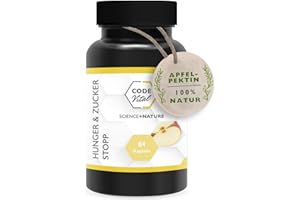 ‎CODE VITAL CODE VITAL Hunger & Zucker Stopp | Vegane Diätunterstützung I Sättigungsgefühl | Nährt zuckerausscheidende Darmbakterien | Apfelpektin hochdosiert I 100% Natur | Hergestellt in Österreich | 84 Kps