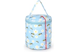 Aeelike Small Knitting Bag Wool Bag for Yarn, Mini Craft Bag, Storage Bag for Wool, Accessories, Crochet Hook, Short Knitting Needles Storage, Practical Wool Bag, Yarn Bag, Blue