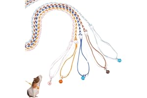 AHANDMAKER 5 Cuerdas de tracción de hámster Ajustable, Correa de Nailon Suave de 148 cm y arnés con Campana para Animales pequeños, Mascotas, Entrenamiento al Aire Libre, Ardilla