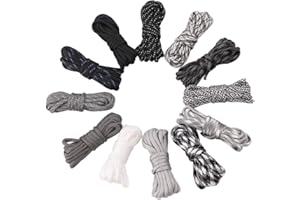 Hileyu Corde de parachute, 12 couleurs, 3 m, Paracorde 550 multifonction, type III, corde de survie, bracelet en paracorde, combinaison aléatoire, kit de bricolage, 7 brins, tente, corde (multicolore