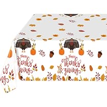 Tovaglia Rettangolare Giorno Del Ringraziamento Con Zucca Impermeabile - 152x213 Cm - Antimacchia E Lavabile