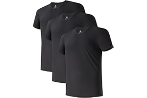 DAVID ARCHY Męski podkoszulek biznesowy z mikromodalu z dekoltem w serek, podkoszulek miękki, z krótkim rękawem, 3 sztuki, miękki, przyjemny