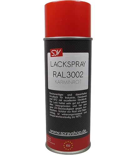 Sprühlack RAL 3002 – Spraydose 400 Ml, 5 Stück, Schnell Trocknend, Für Innen & Außen
