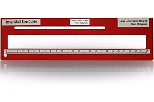 CRAZY OFFERS PPI Letter Size Guide Ruler Post Office Postal Price Postage. (Red)