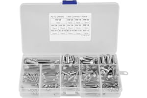 ZUNATE Zestaw śrub imbusowych, śruby z łbem sześciokątnym 135 szt.M2,5 M3 M4 M5 M6 M8 304 Zestaw śrub imbusowych ze stali nierdzewnej, 14 różnych rozmiarów, z pudełkiem