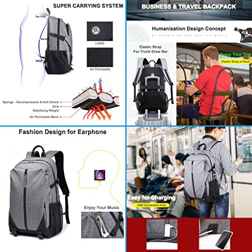 XSY Multifunktions 14″ 15″ Notebook Laptop Rucksack mit Anti Diebstahl Business Computer Arbeit Rucksäcke Schulrucksack - 7