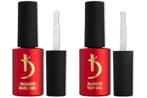 Kodi Professional Rubber Base and Top Coat Gel Polish UV LED - Base coat et top coat set ongles manucure Avec vernis à ongles gel pour des ongles longue durée (2 * 7 ml)