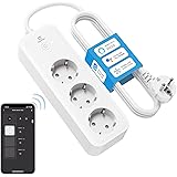 Eightree Multipresa Intelligente con 3 Prese AC, Wi-Fi Smart, con Monitoraggio del Consumo e Controllo Remoto, Compatibile co