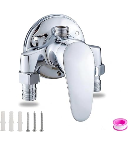 Miscelatore Doccia 12 Mm Per Camper Con Tubi In Acciaio Inox Da 800 Mm - Rubinetti Acqua Calda/Fredda Con Controllo Temperatura - 2