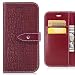 Produktbild Handyhülle Apple iPhone 7 / iPhone 8 Hülle Tasche, Ougger [Krokodil Streifen] Beutel BriefHülle Tasche Bumper Schale Schutzhülle PU Leder Weich Magnetisch Silikon Haut Flip Cover mit Kartenslot (Rot)