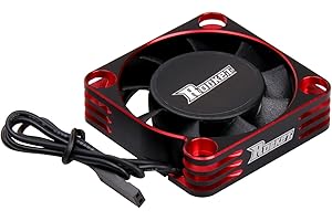 SIKKEBY Ventola motore RC 40 mm 16000 RPM 3650 540 550 ESC dissipatore di calore motore Brushless Ventola per 1/12 1/10 1/8 Scale RC Auto (rosso nero)