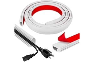 JAHOMFAI Goulotte flexible autocollante - 1 m - 7 x 14 mm - Pour sols, plafonds, murs, carrelage