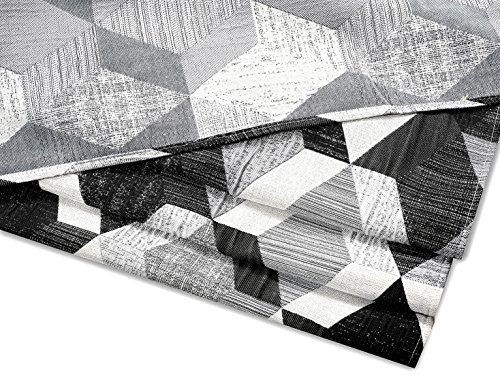 Onlyyou Geometrische Muster, Jacquard – Vorhänge für Schlafzimmer, Wohnzimmer, Kinderzimmer, Schwarz Weiss, Satz von 2 Stück, Jedes Stück 140cm Breite X 245cm Länge - 6