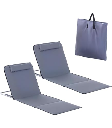 Sedia Pieghevole Da Spiaggia Con Schienale Regolabile - Leggera, Custodia Inclusa, Per Giardino, Campeggio, Picnic - Foto 9