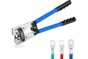 DECHENGBAO HX-50B Battery Cable Lug Crimping Tools Hand Electrician Pliers for Crimping Wire Cable from 6-50mm²(AWG 8-1/0) with Thickened and Reinforced The Metal Plate (HX50B Single Crimper)