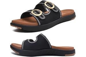 COFACE Sandalen Damen Orthopädische Comfortfüße Plantarfasziitis Arch Support Orthotic Slides Sandalen Sommer badelatschen Leicht Outdoorsandale Verstellbare Riemen Yoga fussbett,Größe 35-42