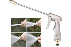 RUOVXWU Pistolet Arrosage Metal Pistolet Haute Pression 4 Modes d'Arrosage Pistolet de Tuyau d'Arrosage en Métal Robuste pour Lavage des Voitures Jardins Animaux Domestiques