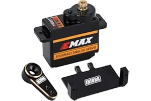 INJORA RC Servo dello sterzo con servo Staffa di Montaggio e Braccio per RC Car Boat Model Parts Axial SCX24 Upgrade Parts (Ottone)