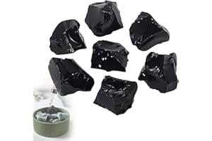 Uncle yang 200g Obsidian Raw Stone Set - Black Natural Crystal, Healing Stone, Decorative Stone, Meditation Stone, Aroma Stone, Reiki, Chakra, Gift Idea