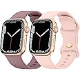 Liquid Silicone Bands for Apple Watch Band 49mm 45mm 44mm 42mm 41mm 40mm 38mm,Soft Waterproof Strap for iWatch Series Ultra2/Ultra/9/8/7/6/5/4/3/2/1/SE Women Men