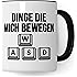 Gaming Tasse, Dinge die mich bewegen Kaffeetasse für Gamer Zocker Computerspieler Kaffee-Becher Geschenk Geschenkidee Nerd Teetasse mit Spruch lustig Gaming-Fans Computer-Spiele zocken (Weiß/Schwarz)