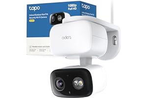 TP-LINK Tapo C206 Telecamera Wi-Fi Esterno FHD, 360° Visuale, IP65, Visione Notturna a Colori con Spotlight, Rilevamento Smart AI, Audio Bidirezionale, Allarme Sonoro e Luminoso, Montaggio su Tavolo e Parete