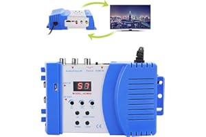 CICIGLOW Modulador RF HDMI, Modulador Digital RF Entradas Audio Video AV en Señales de Salida RF Conversor AV-RF VHF UHF PAL Estándar Modulador Portátil para Receptores de Satélite, Cámaras de Video