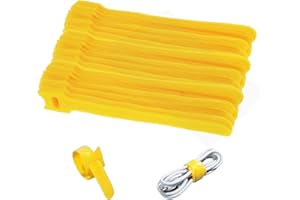 : GAOBANGM GaoBangM 100 Pcs Reusable Cable Ties, Cable Straps, Adjustable Fastening Straps for Electrical & Electronic Products, Home & Office Cable Organizer (Yellow)